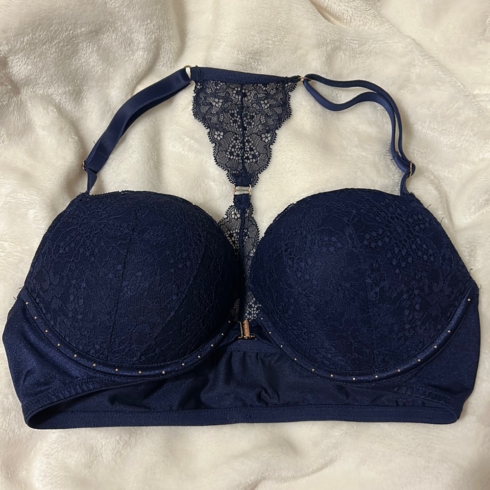 Navy Victorias Secret Pink Bra